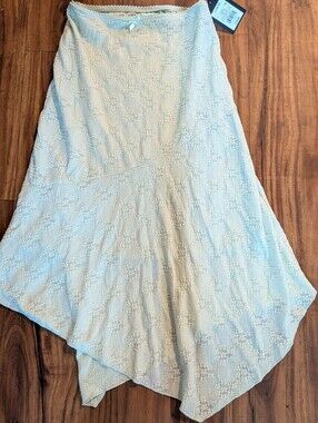 New With Tags art class Pale Green Textured Handkerchief Hem Skirt